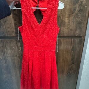 Francesca's Collections - Vibrant Red Lace Mini Dress - Size XS
